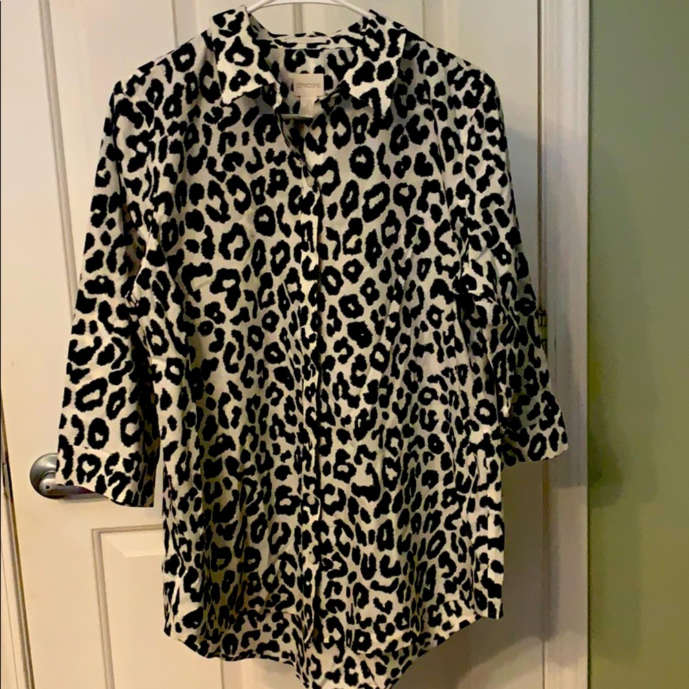 Blouse black and white
